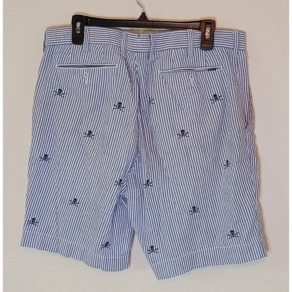 Ralph Lauren Polo Seersucker Skull Design, Size 34, Stretch Classic Fit - Picture 2 of 6